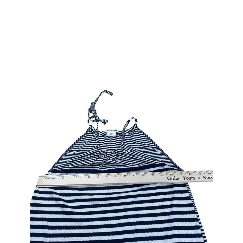 Lacoste Navy White Nautical Striped Sleeveless Halter Top Women’s Size 36 - Picture 3 of 6